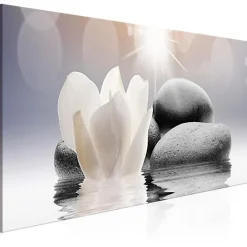 Tableau Zen Pebbles in Water (1 Part) Narrow 135x45 cm