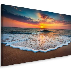 Tableaux COUCHER DE SOLEIL Mer Plage 70cm x 50cm - Parfait pour décorer votre salon, chambre ou bureau avec un design unique et é
