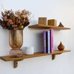 Tablette Bois Teck Huilé Rectangle - Etagère Murale - 18x180x900mm - Etagère de Bureau, Cuisine, Salle de bain, Salon