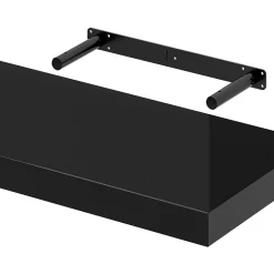 Tablette murale avec fixation invisible GoodHome Cusko noir brillant 60 cm