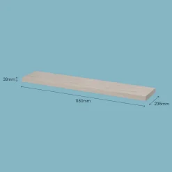 Tablette murale avec fixation invisible GoodHome Cusko effet chêne clair 118 cm