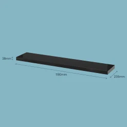 Tablette murale avec fixation invisible GoodHome Cusko noir brillant 118 cm