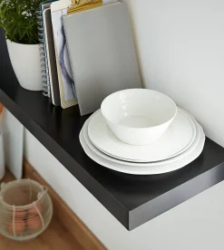 Tablette murale avec fixation invisible GoodHome Cusko noir 118 cm