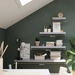 Tablette murale avec fixation invisible GoodHome Cusko gris 118 cm