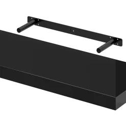 Tablette murale avec fixation invisible GoodHome Cusko noir brillant 80 cm