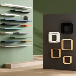 Tablette murale avec fixation invisible GoodHome Cusko noir brillant 80 cm
