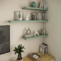 Tablette murale avec fixation invisible GoodHome Cusko vert treillis 80 cm