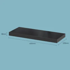 Tablette murale avec fixation invisible GoodHome Cusko noir 60 cm