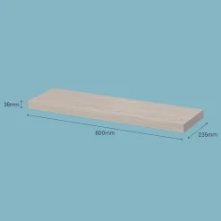 Tablette murale avec fixation invisible GoodHome Cusko effet chêne clair 80 cm