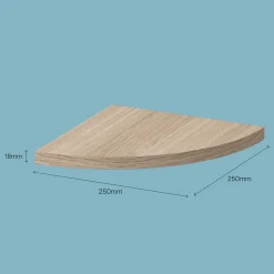 Tablette murale d'angle GoodHome Rigga effet chêne clair 25 cm