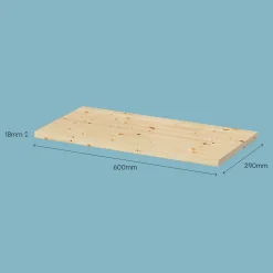 Tablette murale en pin massif GoodHome Rigga L. 60 x P. 29 cm