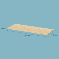 Tablette murale en pin massif GoodHome Rigga L. 80 x P. 29 cm