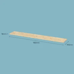 Tablette murale en pin massif GoodHome Rigga L. 118 cm
