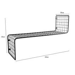 Tablette murale filaire zigzag en métal Box & Beyond 59 cm