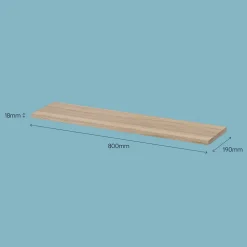 Tablette murale GoodHome Rigga effet chêne clair L. 80 cm