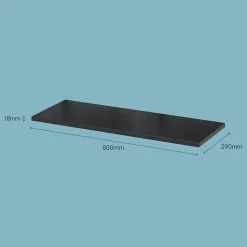 Tablette murale GoodHome Rigga noir L. 80 cm
