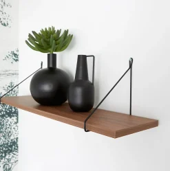 Tablette murale GoodHome Rigga effet noyer L. 60 cm