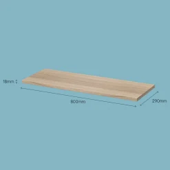 Tablette murale GoodHome Rigga effet chêne L. 80 cm