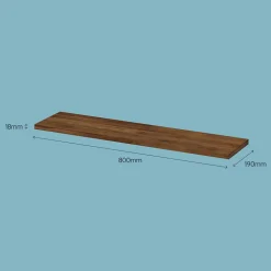 Tablette murale GoodHome Rigga effet noyer L 80 cm