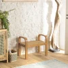 Tabouret 1 place bois de mindi et rotin naturel