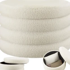Tabouret avec espace de rangement rond 67 x 42 cm