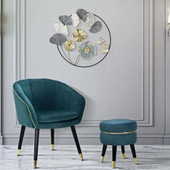 Tabouret bas en tissu Paris 35x40.5 cm