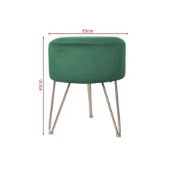 Tabouret en Velours Vert avec Siège Rembourré pour le Salon