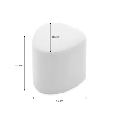 tabouret. pouf en forme de galet en tissu noir. TAO L 60 x P 44 x H 40cm
