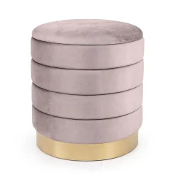 Tabouret rembourré en velours avec rangement 40 cm LUNA Rose Poudré