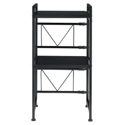 Étagère à micro-ondes Sorsele avec 2 tablettes réglables noir en.casa