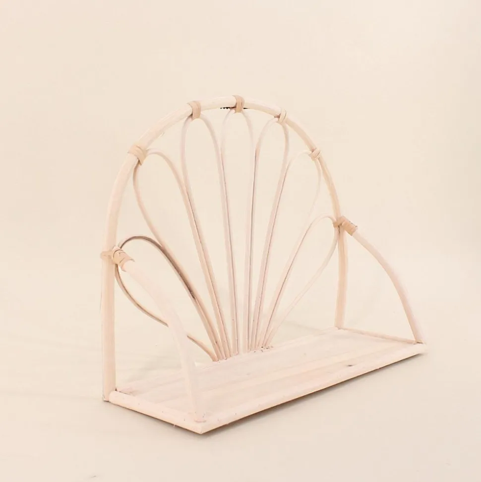 Étagère en forme d'arche en rotin 12x35x26cm