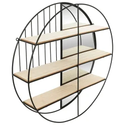 Étagère en métal et fibres de bois avec miroir