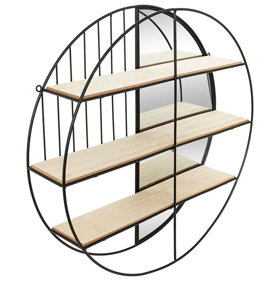 Étagère en métal et fibres de bois avec miroir