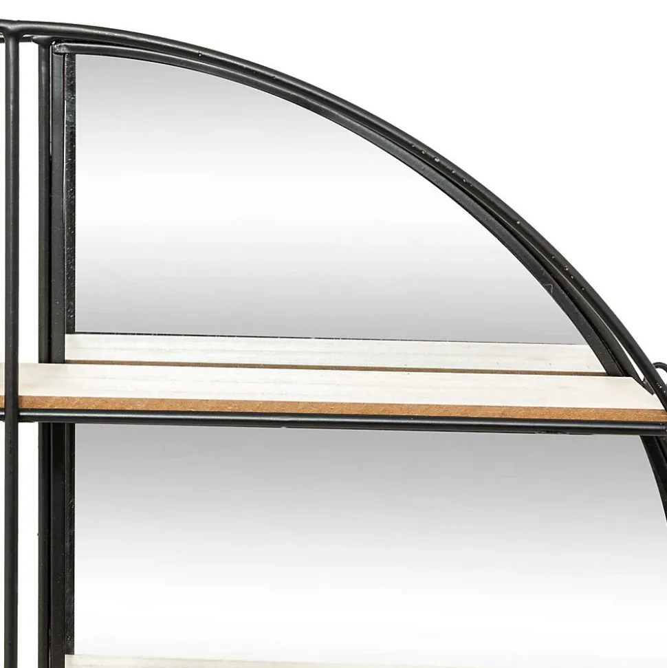 Étagère en métal et fibres de bois avec miroir