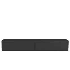 Étagère murale avec tiroir, table de chevet suspendue, étagère murale, noire, 88,2 x 13,4 x 20 cm - Domino