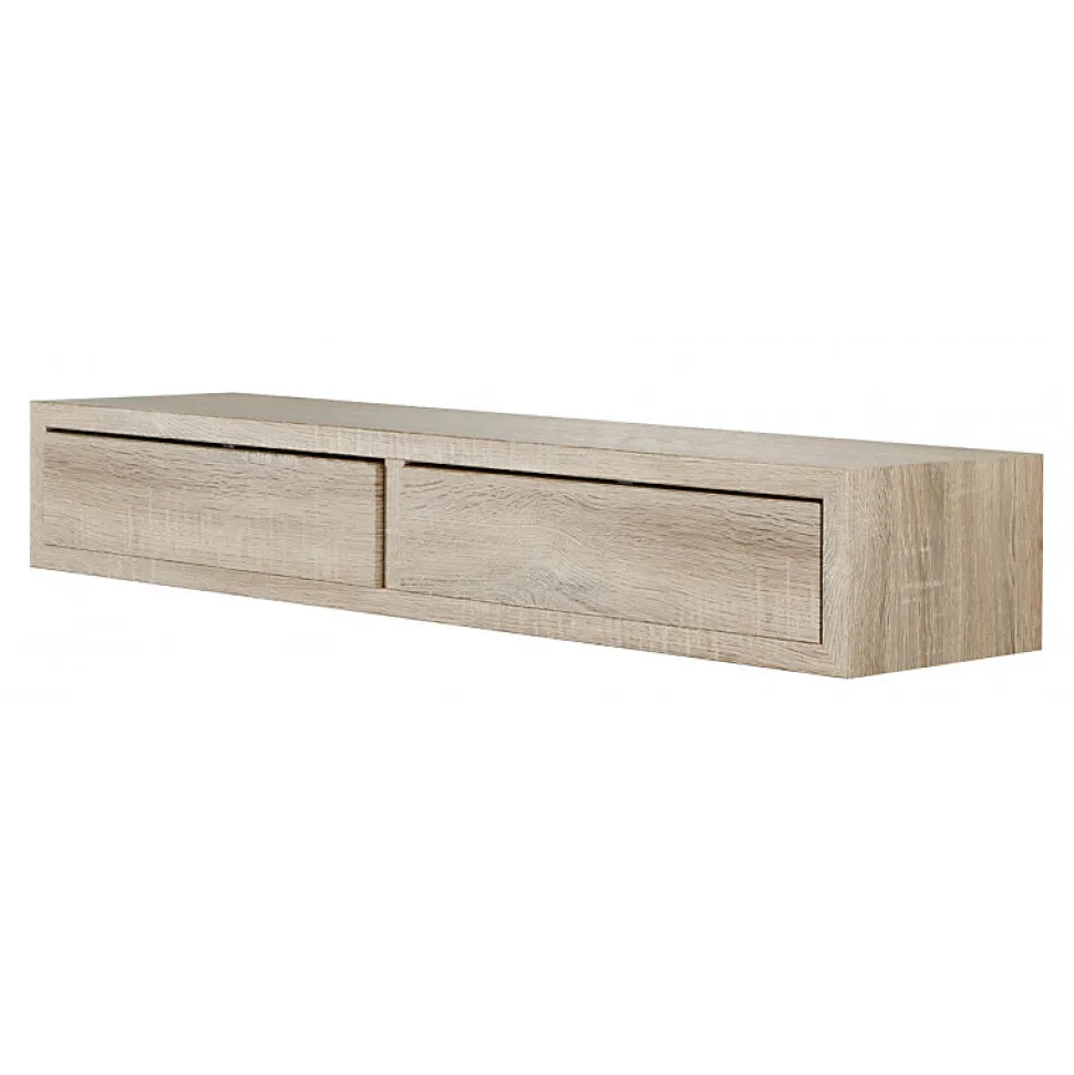 Étagère murale avec tiroir, table de chevet suspendue, chêne Sagerau, 88,2x13,4x23,7 cm - Domino Maxi