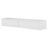 Étagère murale avec tiroir, table de chevet suspendue, étagère murale, blanche, 88,2 x 13,4 x 20 cm - Domino