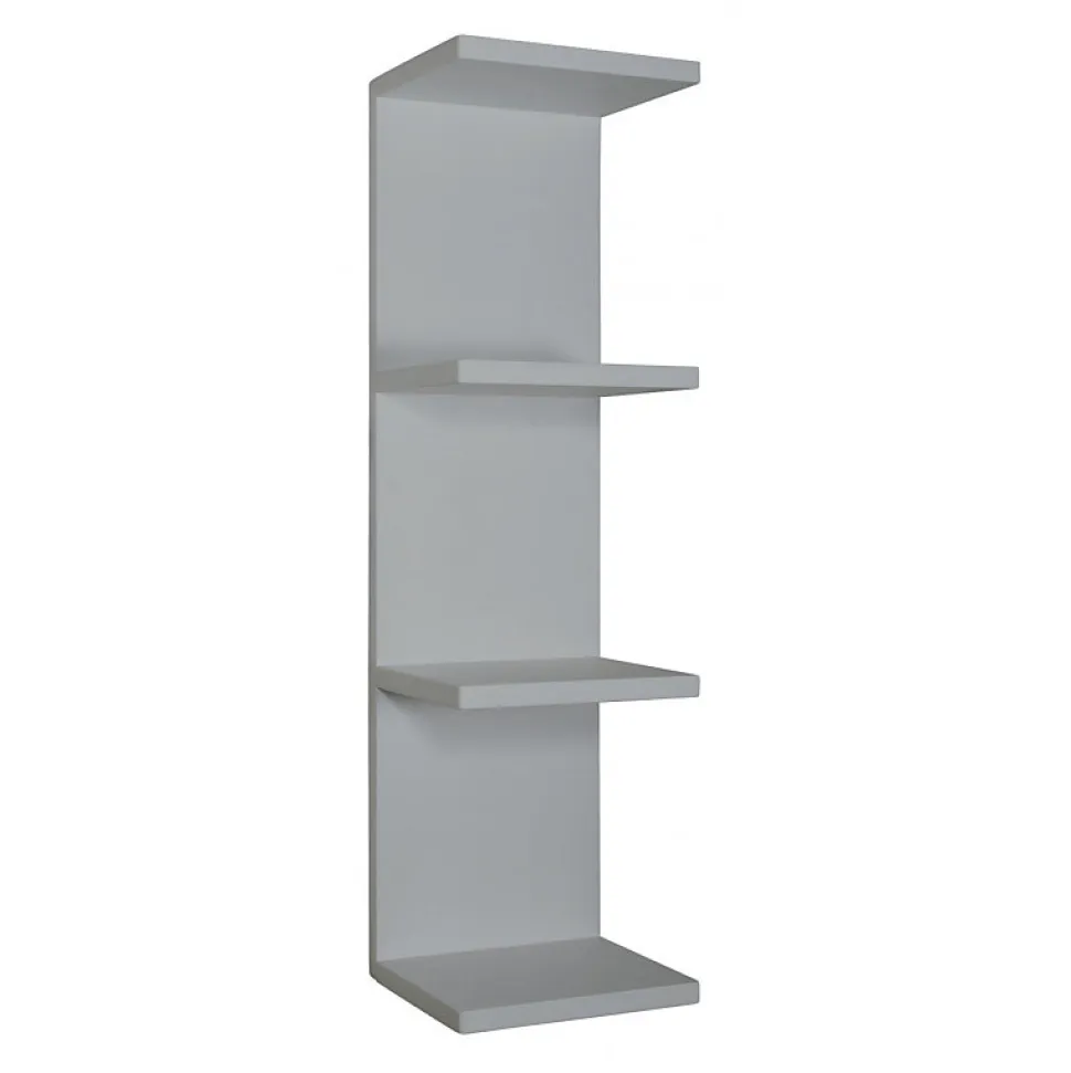Étagère murale, bibliothèque flottante, étagère murale, gris pierre, 25,5x93x23,7 cm - Petite bibliothèque
