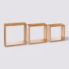 Étagère murale cube Fixy 5Five P.9 cm en bambou vendue par 3 pièces