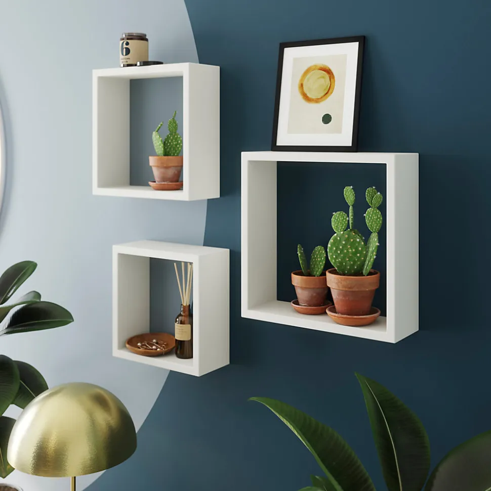 Étagère murale cube modulable Rigga Form, blanc vendue par 3 pièces