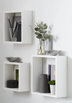 Étagère murale cube modulable Rigga Form, blanc vendue par 3 pièces
