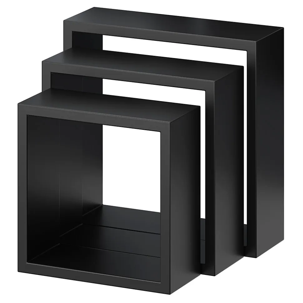 Étagère murale cube modulable Rigga Form, noir vendue par 3 pièces