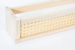 Étagère murale en bois effet chêne et cannage rotin L.50 x H.10 x P.10 Ariane