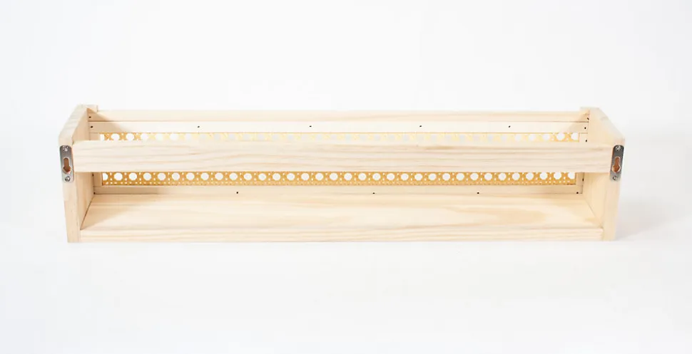 Étagère murale en bois effet chêne et cannage rotin L.50 x H.10 x P.10 Ariane