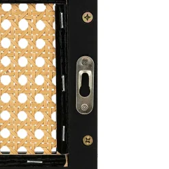 Étagère murale en cannage - Noir et beige