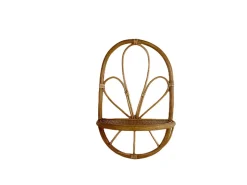 Étagère murale en rotin forme fleur l.17 x H.41 x P.25,5 cm Ornami