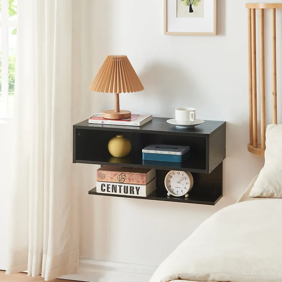 Étagère murale Gauldal 57 x 30 x 32 cm noir en.casa