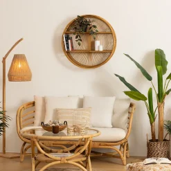 Étagère murale Ina - bambou - D70 cm - Atmosphera