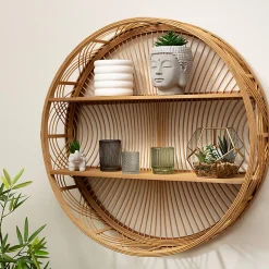 Étagère murale Ina - bambou - D70 cm - Atmosphera