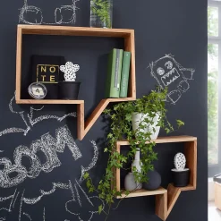 Étagère murale Lot de 2 Bois Massif Étagère Acacia Étagère à livres FineBuy